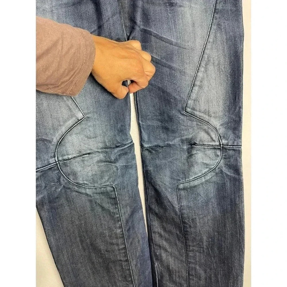 MOD Mens Straight Leg Mid Rise Button Fly Ankle Denim Blue Jeans Sz 31/34 - Picture 10 of 12